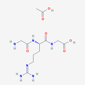 molecular formula C12H24N6O6 B12049745 acetic acid;2-[[(2S)-2-[(2-aminoacetyl)amino]-5-(diaminomethylideneamino)pentanoyl]amino]acetic acid CAS No. 55033-48-2