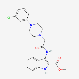 3-[[2-[4-(3-chlorophenyl)-1-piperazinyl]-1-oxoethyl]amino]-1H-indole-2-carboxylic acid methyl ester