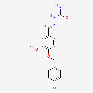 molecular formula C16H16ClN3O3 B12049771 (2E)-2-{4-[(4-chlorobenzyl)oxy]-3-methoxybenzylidene}hydrazinecarboxamide 