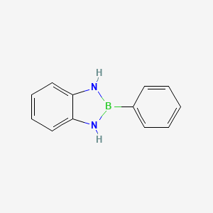 molecular formula C12H11BN2 B1204978 1H-1,3,2-Benzodiazaborole, 2,3-dihydro-2-phenyl- CAS No. 2479-64-3
