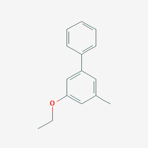 molecular formula C15H16O B120498 1,1-Biphenyl,3-ethoxy-5-methyl-(9CI) CAS No. 159326-01-9