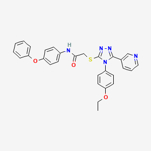 molecular formula C29H25N5O3S B12049816 2-{[4-(4-ethoxyphenyl)-5-(pyridin-3-yl)-4H-1,2,4-triazol-3-yl]sulfanyl}-N-(4-phenoxyphenyl)acetamide CAS No. 477329-46-7