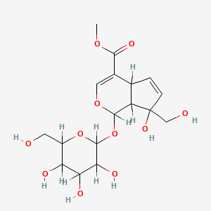 molecular formula C17H24O11 B1204983 Methyl (1R,4aR,7S,7aR)-7-hydroxy-7-(hydroxymethyl)-1-[(2S,3R,4S,5S,6R)-3,4,5-trihydroxy-6-(hydroxymethyl)oxan-2-yl]oxy-4a,7a-dihydro-1H-cyclopenta[c]pyran-4-carboxylate 