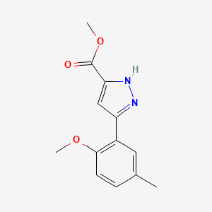 molecular formula C13H14N2O3 B12049847 methyl 3-(2-methoxy-5-methylphenyl)-1H-pyrazole-5-carboxylate 