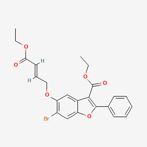molecular formula C23H21BrO6 B12049853 ethyl 6-bromo-5-{[(2E)-4-ethoxy-4-oxobut-2-en-1-yl]oxy}-2-phenyl-1-benzofuran-3-carboxylate 