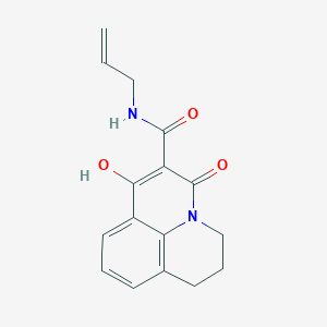 molecular formula C16H16N2O3 B12049905 1-Hydroxy-3-oxo-6,7-dihydro-3H,5H-pyrido[3,2,1-ij]quinoline-2-carboxylic acid allylamide 
