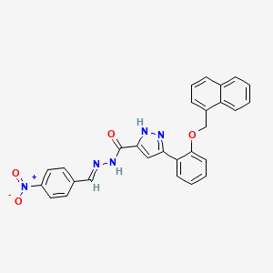 molecular formula C28H21N5O4 B12050004 3-[2-(1-naphthylmethoxy)phenyl]-N'-[(E)-(4-nitrophenyl)methylidene]-1H-pyrazole-5-carbohydrazide 