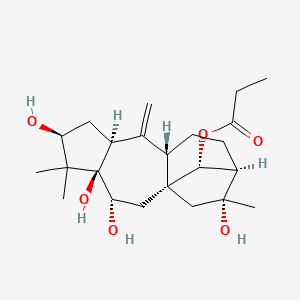 [(1S,3R,4R,6S,8S,10S,13R,14R,16R)-3,4,6,14-tetrahydroxy-5,5,14-trimethyl-9-methylidene-16-tetracyclo[11.2.1.01,10.04,8]hexadecanyl] propanoate