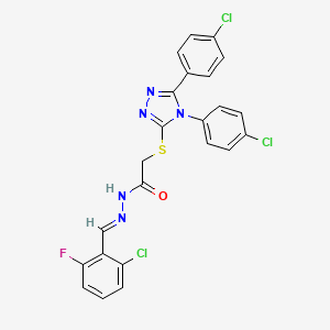 molecular formula C23H15Cl3FN5OS B12050084 C23H15Cl3FN5OS 