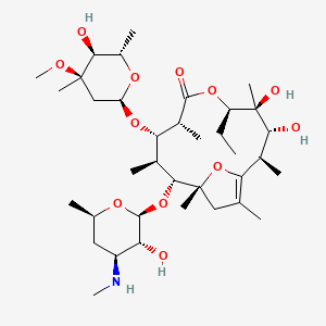 molecular formula C36H63NO12 B1205017 De-(N-methyl)-8,9-anhydroerythromycin A 6,9-hemicetal CAS No. 98641-05-5
