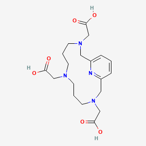 molecular formula C19H28N4O6 B1205019 2-[3,11-Bis(carboxymethyl)-3,7,11,17-tetrazabicyclo[11.3.1]heptadeca-1(17),13,15-trien-7-yl]acetic acid 
