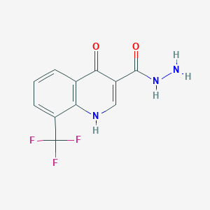 molecular formula C11H8F3N3O2 B12050216 4-Hydroxy-8-(trifluoromethyl)quinoline-3-carbohydrazide 