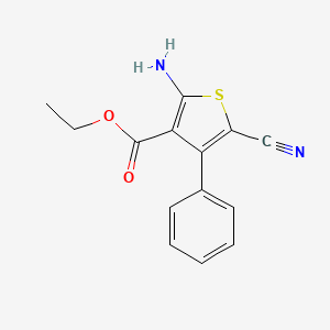 molecular formula C14H12N2O2S B12050223 Ethyl 2-amino-5-cyano-4-phenylthiophene-3-carboxylate 