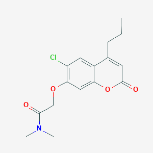2-[(6-chloro-2-oxo-4-propyl-1-benzopyran-7-yl)oxy]-N,N-dimethylacetamide