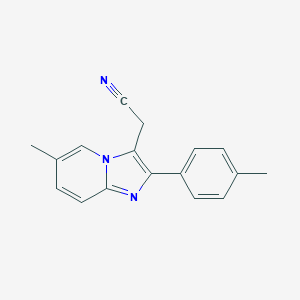 molecular formula C17H15N3 B120503 2-(6-Methyl-2-(p-tolyl)imidazo[1,2-a]pyridin-3-yl)acetonitrile CAS No. 768398-03-4