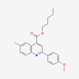 molecular formula C23H25NO3 B12050435 Pentyl 2-(4-methoxyphenyl)-6-methylquinoline-4-carboxylate CAS No. 355421-17-9