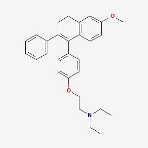 molecular formula C29H33NO2 B1205048 2-(p-(6-Methoxy-2-phenyl-3,4-dihydro-1-naphthyl)phenoxy)triethylamine CAS No. 1908-03-8