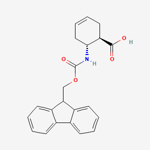 molecular formula C22H21NO4 B12050480 Fmoc-(+/-)-trans-2-aminocyclohex-4-ene-1-carboxylic acid 