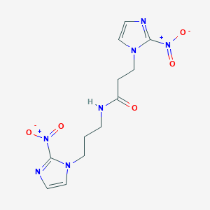 molecular formula C12H15N7O5 B120505 3-(2-nitroimidazol-1-yl)-N-[3-(2-nitroimidazol-1-yl)propyl]propanamide CAS No. 154094-88-9