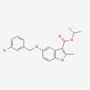 molecular formula C20H19BrO4 B12050766 Isopropyl 5-((3-bromobenzyl)oxy)-2-methyl-1-benzofuran-3-carboxylate 