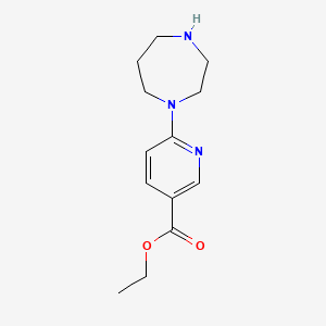 molecular formula C13H19N3O2 B12050808 Ethyl 6-(1,4-diazepan-1-yl)pyridine-3-carboxylate 