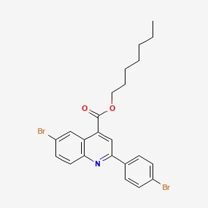 molecular formula C23H23Br2NO2 B12050912 Heptyl 6-bromo-2-(4-bromophenyl)quinoline-4-carboxylate CAS No. 355419-73-7