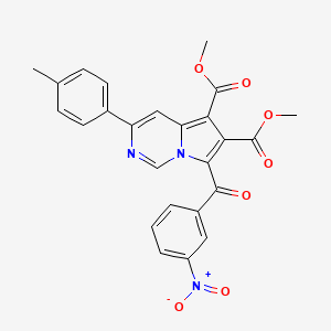 molecular formula C25H19N3O7 B12050916 Dimethyl 7-(3-nitrobenzoyl)-3-(p-tolyl)pyrrolo[1,2-c]pyrimidine-5,6-dicarboxylate CAS No. 618070-17-0