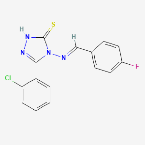 molecular formula C15H10ClFN4S B12050946 5-(2-Chlorophenyl)-4-((4-fluorobenzylidene)amino)-4H-1,2,4-triazole-3-thiol CAS No. 478254-00-1
