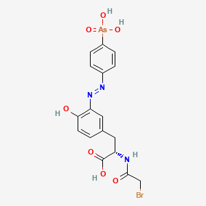 molecular formula C17H17AsBrN3O7 B1205096 N-(Bromoacetyl)-3-((4-arsonophenyl)azo)tyrosine CAS No. 77053-05-5