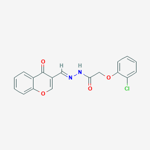 molecular formula C18H13ClN2O4 B12051075 2-(2-Chlorophenoxy)-N'-((4-oxo-4H-chromen-3-yl)methylene)acetohydrazide CAS No. 477730-35-1