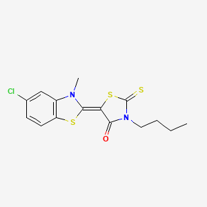molecular formula C15H15ClN2OS3 B12051082 (5E)-3-butyl-5-(5-chloro-3-methyl-1,3-benzothiazol-2(3H)-ylidene)-2-thioxo-1,3-thiazolidin-4-one 