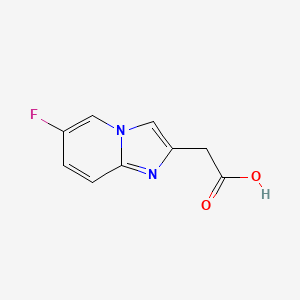 molecular formula C9H7FN2O2 B12051175 2-{6-Fluoroimidazo[1,2-a]pyridin-2-yl}acetic acid 