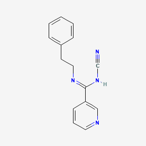 molecular formula C15H14N4 B1205121 N-Cyano-N'-(2-phenylethyl)-3-pyridinecarboximidamide CAS No. 133300-00-2