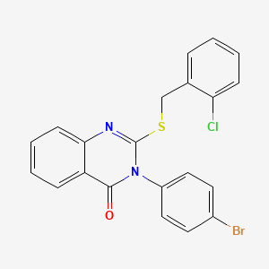 molecular formula C21H14BrClN2OS B12051289 3-(4-Bromophenyl)-2-((2-chlorobenzyl)thio)quinazolin-4(3H)-one CAS No. 477313-86-3