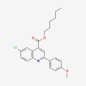 molecular formula C23H24ClNO3 B12051301 Hexyl 6-chloro-2-(4-methoxyphenyl)quinoline-4-carboxylate CAS No. 355421-22-6