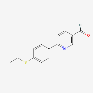molecular formula C14H13NOS B12051324 6-(4-(Ethylthio)phenyl)nicotinaldehyde 