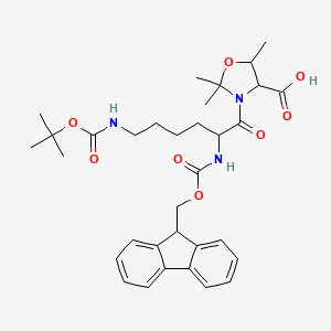 molecular formula C33H43N3O8 B12051383 Fmoc-Lys(Boc)-Thr(Psi(Me,Me)pro)-OH 