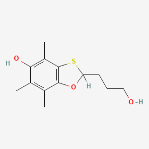 molecular formula C13H18O3S B1205148 2-(3-Hydroxypropyl)-4,6,7-trimethyl-1,3-benzoxathiol-5-ol CAS No. 100480-81-7
