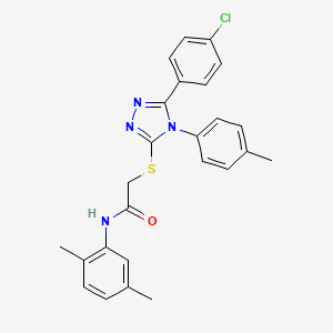molecular formula C25H23ClN4OS B12051547 2-{[5-(4-chlorophenyl)-4-(4-methylphenyl)-4H-1,2,4-triazol-3-yl]sulfanyl}-N-(2,5-dimethylphenyl)acetamide CAS No. 332947-79-2