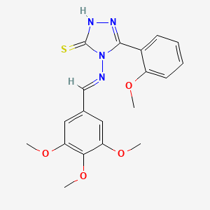 molecular formula C19H20N4O4S B12051627 3-(2-Methoxyphenyl)-4-((3,4,5-trimethoxybenzylidene)amino)-1H-1,2,4-triazole-5(4H)-thione CAS No. 478256-65-4