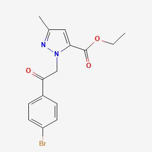 molecular formula C15H15BrN2O3 B12051670 Ethyl 1-(2-(4-bromophenyl)-2-oxoethyl)-3-methyl-1H-pyrazole-5-carboxylate CAS No. 618070-41-0