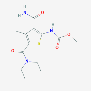 N-[3-carbamoyl-5-[diethylamino(oxo)methyl]-4-methyl-2-thiophenyl]carbamic acid methyl ester