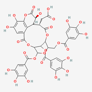 2-[(11S,13S)-13,17,18-trihydroxy-2,10,14-trioxo-5,21-bis[(3,4,5-trihydroxybenzoyl)oxy]-7-[(3,4,5-trihydroxybenzoyl)oxymethyl]-3,6,9,15-tetraoxatetracyclo[10.7.1.14,8.016,20]henicosa-1(19),16(20),17-trien-11-yl]acetic acid
