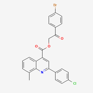 molecular formula C25H17BrClNO3 B12051902 2-(4-Bromophenyl)-2-oxoethyl 2-(4-chlorophenyl)-8-methylquinoline-4-carboxylate CAS No. 355420-58-5