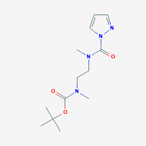 molecular formula C13H22N4O3 B12051912 tert-butyl N-methyl-N-[2-[methyl(pyrazole-1-carbonyl)amino]ethyl]carbamate 