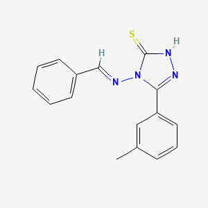 molecular formula C16H14N4S B12051916 4-(Benzylideneamino)-5-(m-tolyl)-4H-1,2,4-triazole-3-thiol CAS No. 478255-93-5