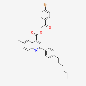 molecular formula C31H30BrNO3 B12051935 2-(4-Bromophenyl)-2-oxoethyl 2-(4-hexylphenyl)-6-methylquinoline-4-carboxylate 