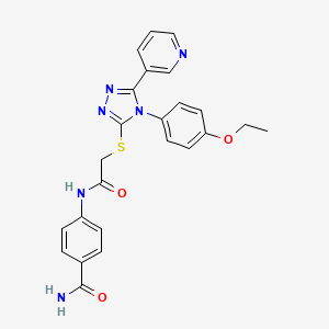 molecular formula C24H22N6O3S B12051950 4-(2-((4-(4-Ethoxyphenyl)-5-(pyridin-3-yl)-4H-1,2,4-triazol-3-yl)thio)acetamido)benzamide CAS No. 477329-01-4