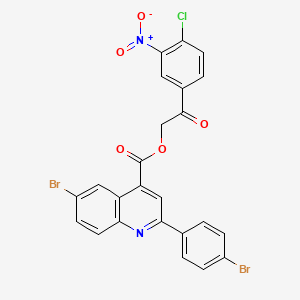 molecular formula C24H13Br2ClN2O5 B12052008 2-(4-Chloro-3-nitrophenyl)-2-oxoethyl 6-bromo-2-(4-bromophenyl)quinoline-4-carboxylate CAS No. 355421-50-0