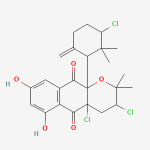 3,4a-Dichloro-10a-[(3-chloro-2,2-dimethyl-6-methylidenecyclohexyl)methyl]-6,8-dihydroxy-2,2-dimethyl-3,4-dihydrobenzo[g]chromene-5,10-dione